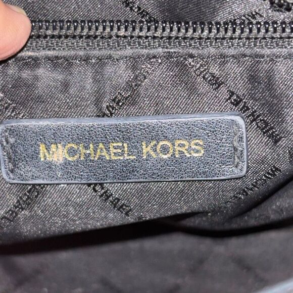 MK Michael Kors Tatiana Satchel purse bag crossbody black leather - Picture 11 of 13